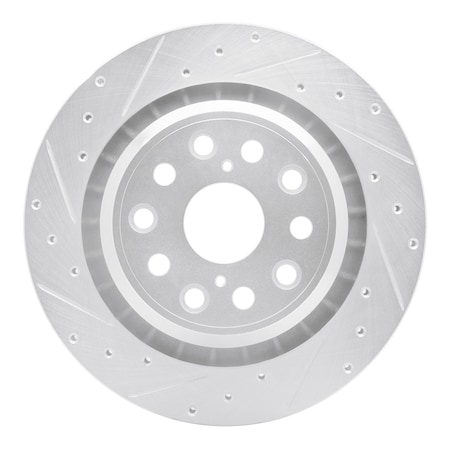 Dynamic Friction Co DFC Brake Rotor - Drilled and Slotted - Silver 631-75021D
