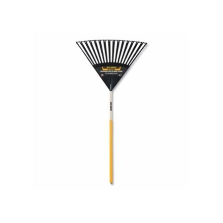 True Temper Poly Leaf Rake, 30 in W, Poly Blades, 15 Tines, 48 in Handle, Wood 027-2913912