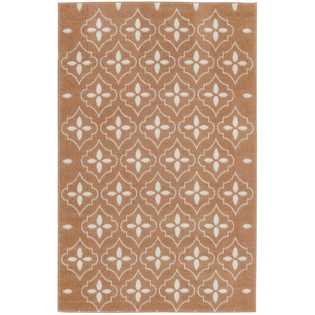 Homeroots 4' X 6' Copper Geometric Indoor Outdoor Area Rug 572561