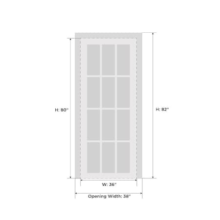 Sartodoors Solid French Door Frosted Glass White 36x80 Solid Core Modern Interior QUADRO4266ID-WS-36