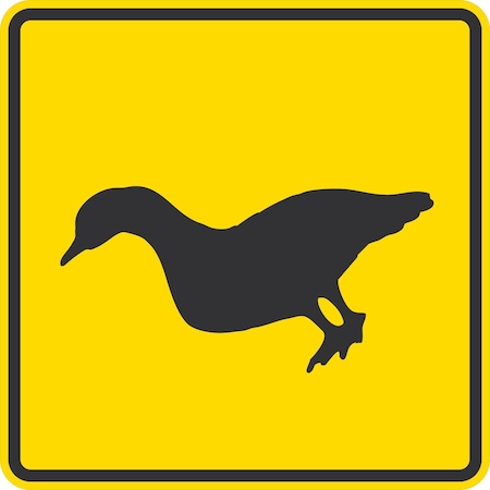 Lyle Goose Crossing Symbol, 30x30, High Intensity Prismatic, Yellow G-15276-HI_30x30