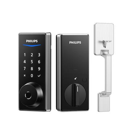 Philips Home Access 1000 Series Single Cylinder Electronic Deadbolt with Handle Set DDLOM1010X1HSNH