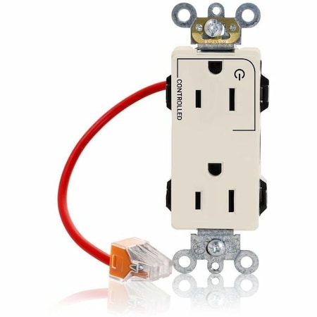 Leviton Straight Blade Receptacle, 5-15R, 15 A, 125V AC, Flush Mount, Self-Grounded M1626-1CT