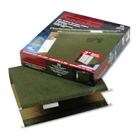 Pendaflex 3" Capacity Reinforced Hanging File Folder- Kraft- Letter- Standard Green- 25/Bx, 25PK 4152X3