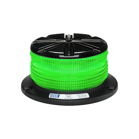 Ecco Led Beacon, Low Profile, 12-36Vdc, Green 7460G