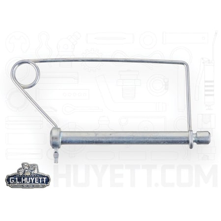 Huyett Coil Tension Snap & Lock Pin, Zinc Plated, 0.250 in Dia x 2.500 in L x 3.000 in Shank L SNIC-0250-2500