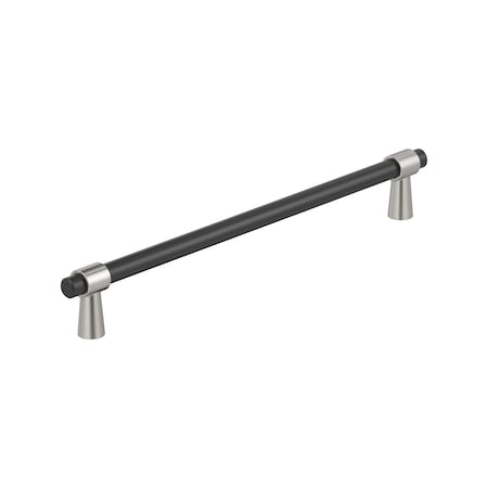 Amerock Mergence 10-1/16 inch 256mm Center-to-Center Matte Black/Satin Nickel Cabinet Pull BP36981FBG10