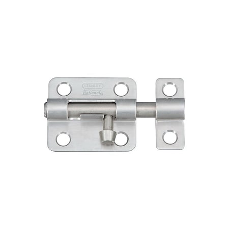 National Hardware Barrel Bolt, 0.32 in Dia Bolt Head, 2-1/2 in L Bolt, Stainless Steel N348-946