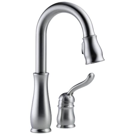 Delta Leland Single Handle Pull-Down Bar / Prep Faucet In Arctic Stainless 9978-AR-DST