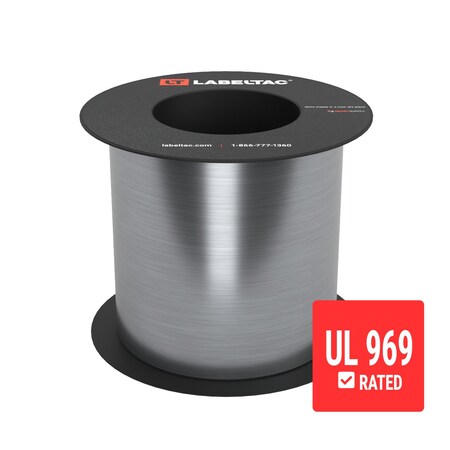 Labeltac UL 969-Approved LabelTac Supply 5in x 75ft LT9 Only, Brushed Aluminum LT525UL-C
