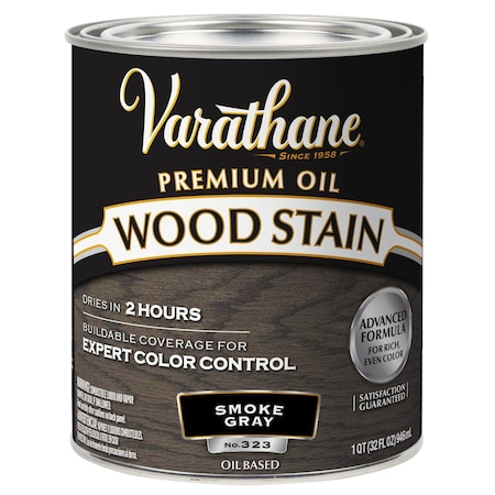 Varathane Premium Wood Stain, Oil Based, Smoke Gray, 1 Quart 381113