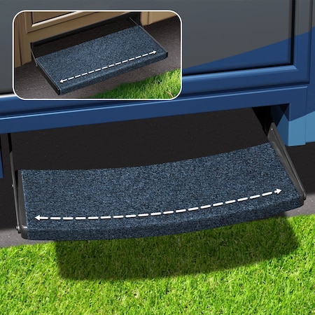 Presto Fit STEPS AND STEP RUGS RV Outrigger Universal RV Step Rug 22 Inch Width Atlantic Blue Shrinkwrap And 2-0392