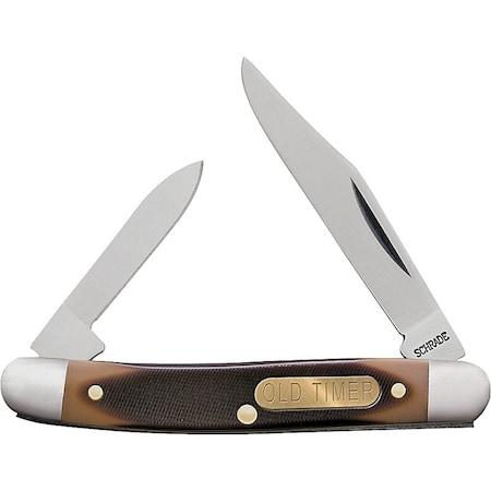 Old Timer Folding Pocket Knife, 2 in L Blade, 7Cr17 High Carbon Stainless Steel Blade, 2-Blade 104OT