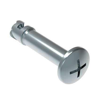 Southco DZUS Quarter-Turn Stud, Size 4, Phillips Recess #2, Steel, Chrome Plated D8-314-714-170
