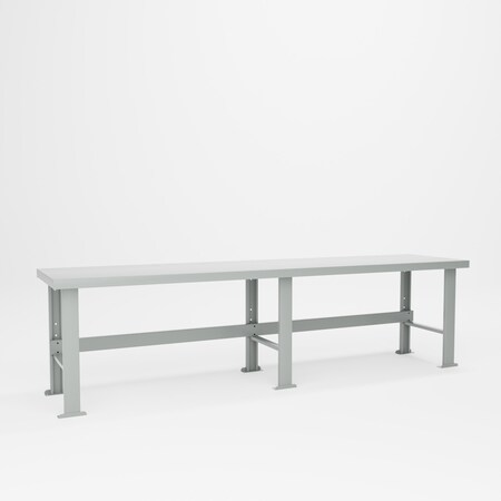 Pucel F Series Workbench, 120 in W x 32.5 in H x 28 in D, Gray F-28120