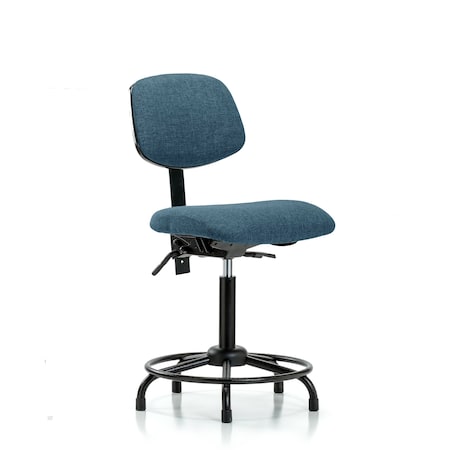 Blue Ridge Ergonomics Chair, Fab, Med Bench, RT Tilt Glides, Blu, No Arms, 22" to 29" Height, Blue BR-FMBCH-RT-T1-A0-RG-F43