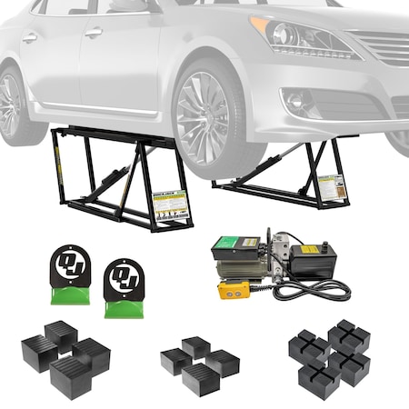 Quickjack 6000TL Bundle: Wall Hangers + Pinch Weld Blocks  6,000lb. Capacity Portable Car Lift 6000TL-110V-Package