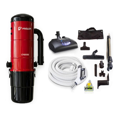 Prolux CV12000 Central Vacuum Unit System with Electric Hose Power Nozzle Kit redcen3