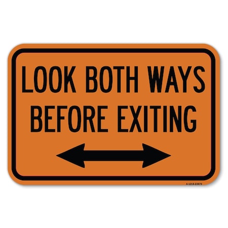 Signmission Exit Sign, Heavy Gauge Aluminum, 18 in W, 12 in H A-1218-23879