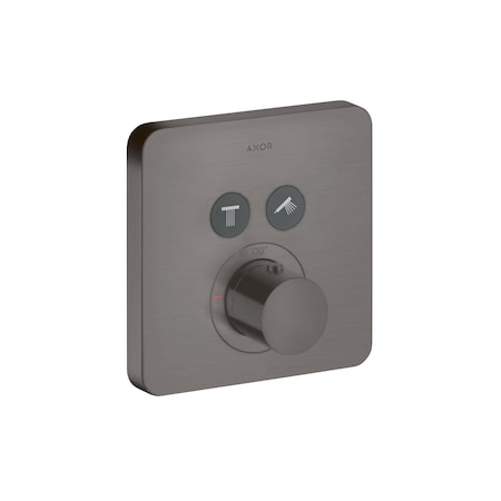 Axor ShowerSelect Thermostatic Trim SoftCube for 2 Functions in Brushed Black Chrome 36707341