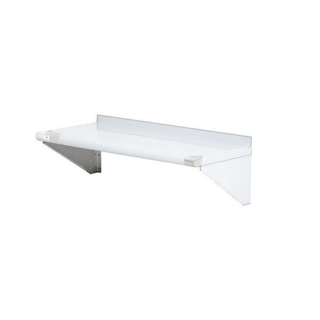 Zoro Select Stainless Steel Wall Shelf, 16"D x 36"W x 11-1/2"H, Silver 2HGC1