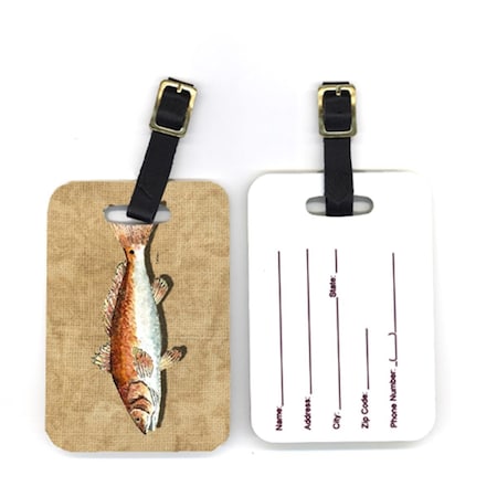 Carolines Treasures 4 x 2.75 in. Pair of Red Fish Luggage Tag CA74875