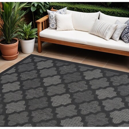 Homeroots 6' X 9' Charcoal and Gray Indoor Outdoor Area Rug 522139