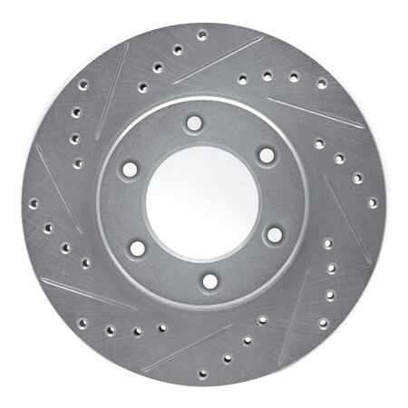 Dynamic Friction Co DFC Brake Rotor - Drilled and Slotted - Silver 631-76118L