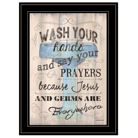 Homeroots Wash Your Hands 4 Black Framed Print Bathroom Wall Art 406477