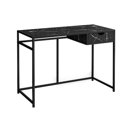 Homeroots 42" Black and White Wood and Metal Sled Computer Desk 489828