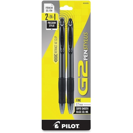 Pilot Pen, Stylus, G2, Fine, Blk, PK2 34309