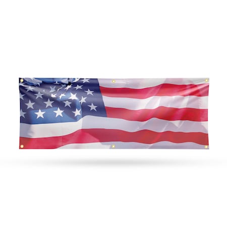 Signmission American Flag, 24 Inch x 72 Inch, Vinyl Banner B-72-30461