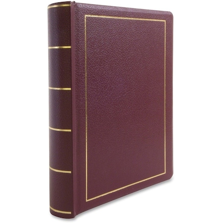 Wilson Jones Minute Book, 8-1/2" x 11", Red Leather Cover, 250 Pages/Book 39611