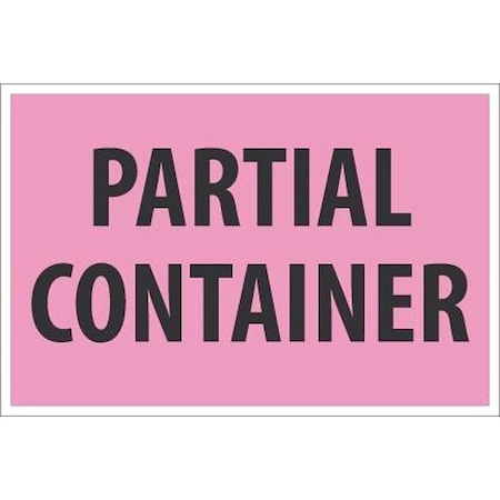 Accuform Partial Container Label 4x6 BK/Pink LARQ862327AB07