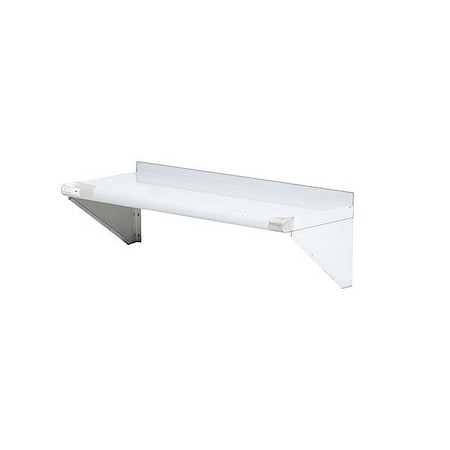 Zoro Select Stainless Steel Wall Shelf, 12"D x 36"W x 11-1/2"H, Silver 2HGA1