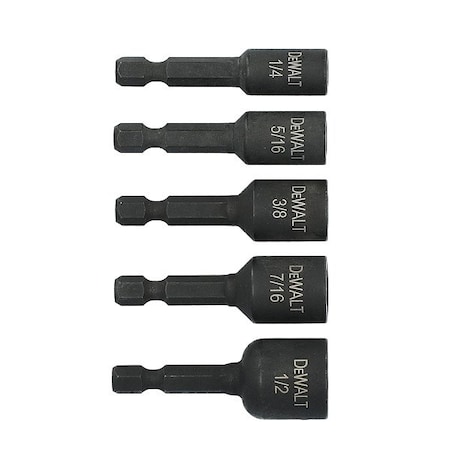 Dewalt Nutsetter Set, 6 13/16" L, Steel, 5 Pcs. DWAFEND5