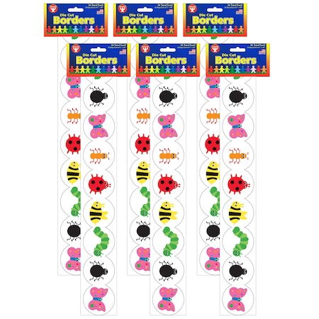 Hygloss Products Bugs Border, 12 Strips/36 Feet Per Pack, 6PK 33614