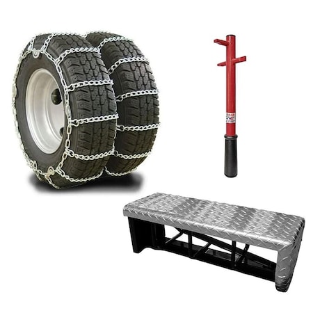 Mytee Products Truck Tire Chain Kit (2Pc)22.5inDual Snow Chain, 14inChain Wrench, 24inChain Hanger TC225VD-Bud-T-Bar-LTCC-KIT