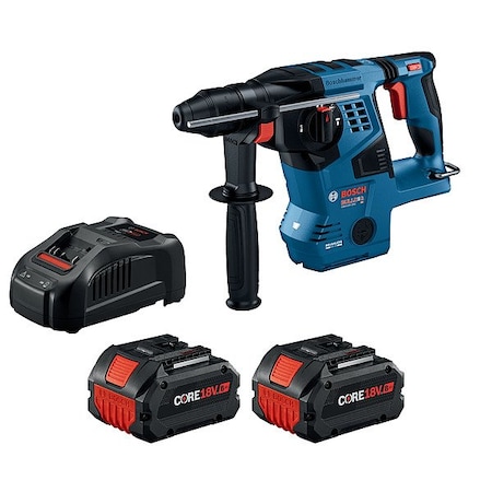 Bosch Cordless Rotary Hammer, Auxiliary, 9.4 lb GBH18V-28CK28