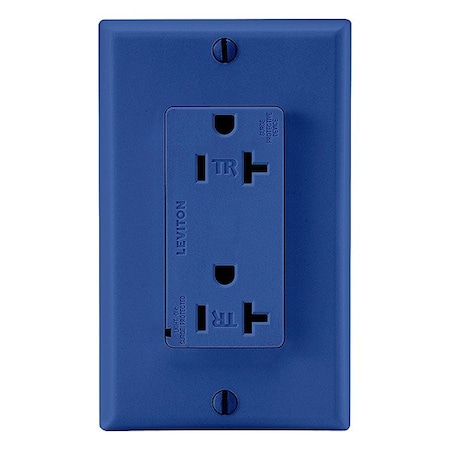 Leviton Plugs&Rcptcls, 20A, 125VAC, Bl, Polycarb T5380-B