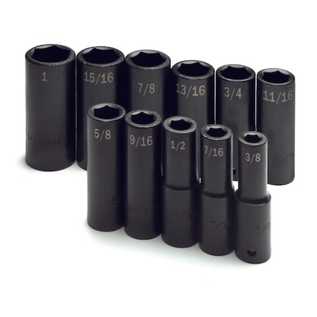 Sk Professional Tools Drive SAE Deep Impact Socket 1/2", 11 pc 4041