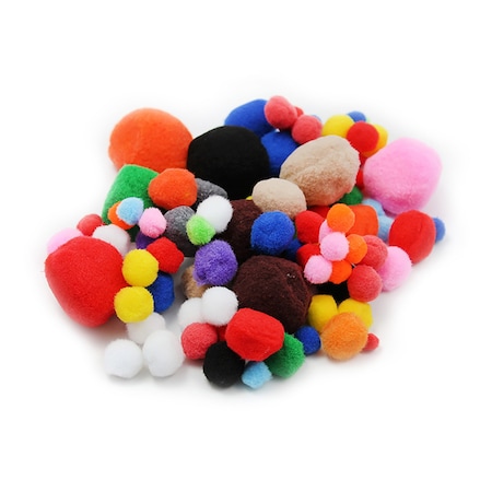 Charles Leonard Pom Poms Assorted Sizes & Colors, 1 Pound 69700