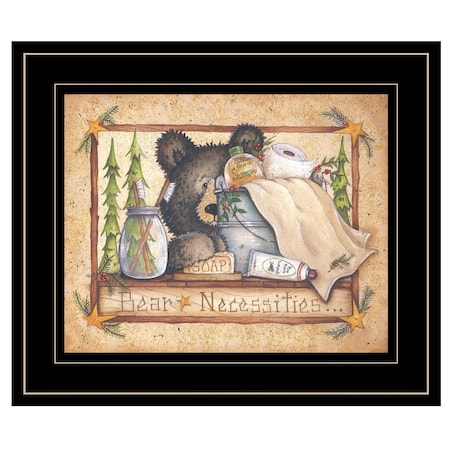Homeroots Bear Necessities Getting Ready Black Framed Print Wall Art 405259