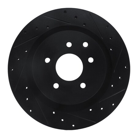 Dynamic Friction Co DFC Brake Rotor - Drilled and Slotted - Black 633-68009R