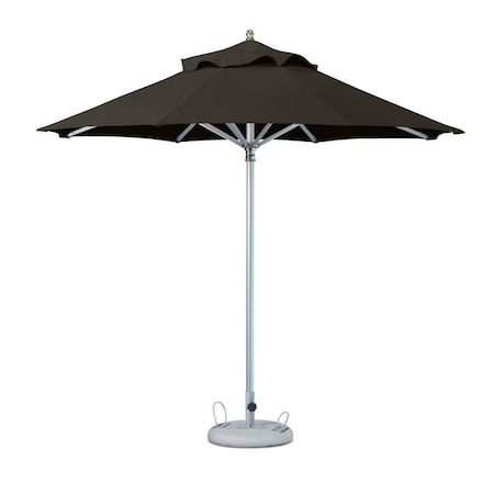 Homeroots 10ft Black Polyester Round Market Patio Umbrella 491972