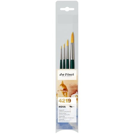 Da Vinci NOVA Model Painting Brushes, Synthetic, Round, Series 1570, Assorted Sizes, 4-Piece Set VA-4219_0