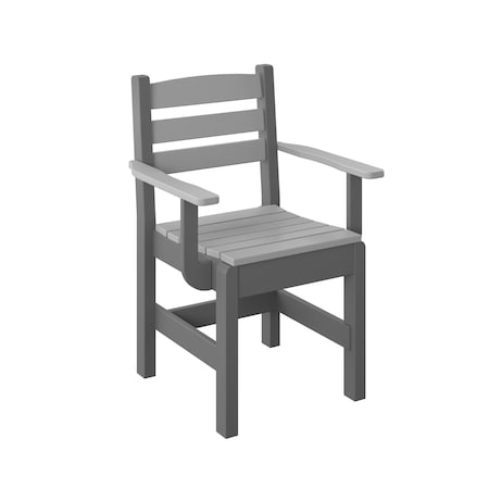 Polybird DINING CAPTAIN CHAIR. LIGHT GRAY AND CHARCOAL POLYBIRD P11-R
