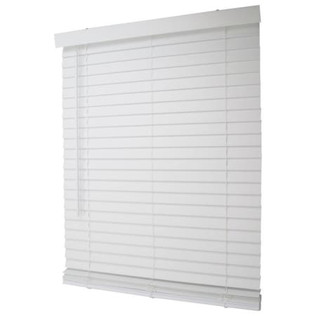 Simple Spaces Blind, 64 in L, 34 in W, Faux Wood, White FWMB-14