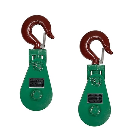 Mytee Products Snatch Block w/Shackle WLL 8 Ton, 3/4in Wire Rope x 6in Sheave Wrecker Recovery, 2PK SB6-8x2