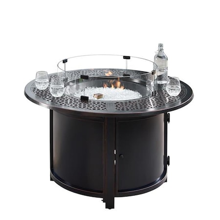 Oakland Living Oakland Living 44 in. Aluminum Outdoor Round Propane Fire Table, Antique Copper NOBU-FPT-AC